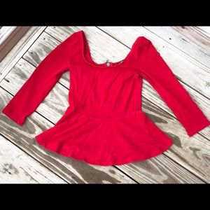 Express Red Peplum Top